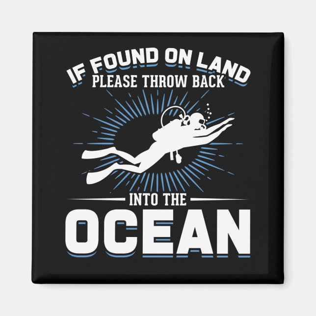 Aimant Drôle Plaisir Plongée Plongée sous-marine (Devant)