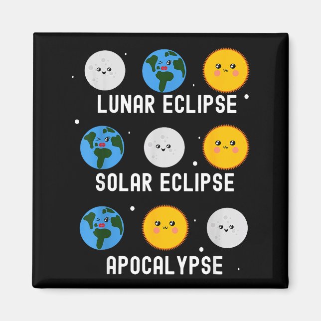 Aimant Drôle pour éclipse solaire 04 08 24 (Devant)