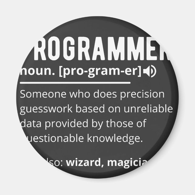 Aimant Drôle Programmer Code Développeur Définition (Devant)