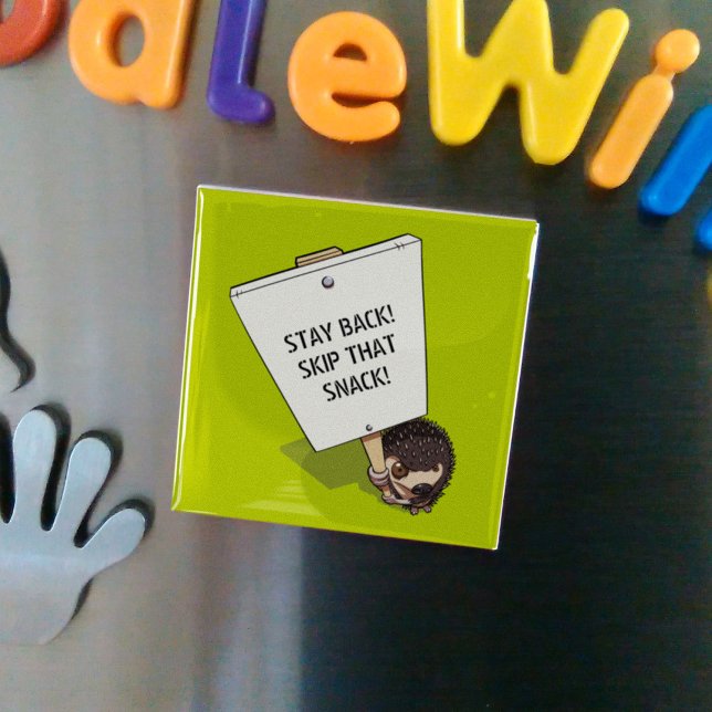 Aimant Drôle protestant avec Hérisson en dessin de placar (Créateur téléchargé)