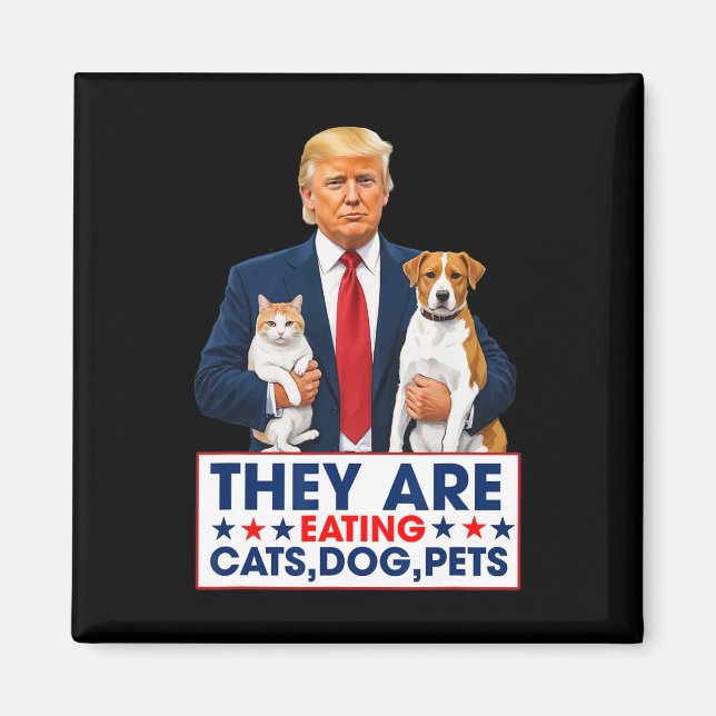 Aimant Drôle qu'ils mangent les chiens les chats les anim (Devant)