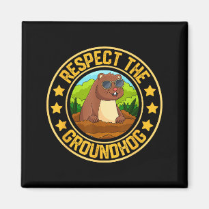 Aimant Drôle Respectez Le Jour De La Marmotte Humour Anim