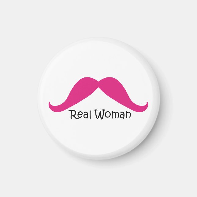 Aimant Drôle rose et noir vraies femmes Mustache (Devant)