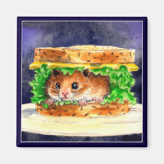Aimant Drôle sandwich hamster