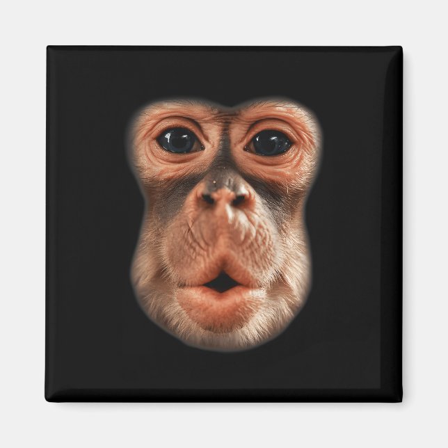 Aimant Drôle Singe Visage Respiration Hommes Garçon Hallo (Devant)