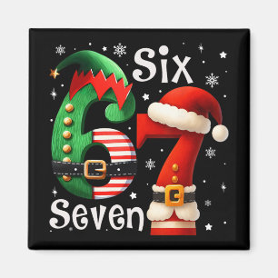 Aimant Drôle Six Sept 67 Mème 6 7 Elf Santa Noël Pa
