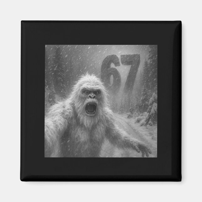 Aimant Drôle Six Sept 6 7 Mème Gen Z Alpha Argot Yeti Se (Devant)