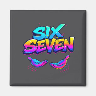 Aimant Drôle Six Sept Design Graphique 67 6 7 Mème Mains 