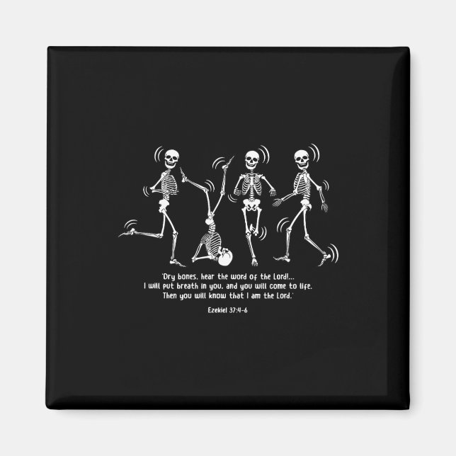 Aimant Drôle Skeleton Danser Des Os Sèches Vivants Hallow (Devant)