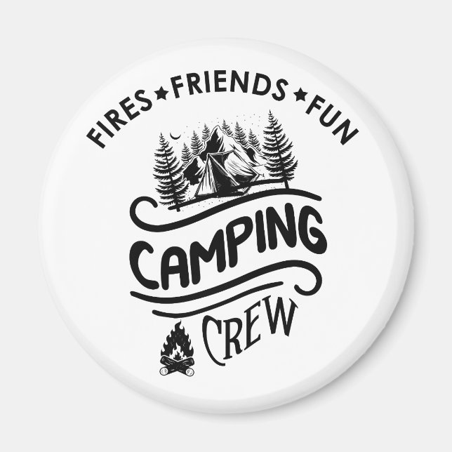 Aimant Drôle slogan de l'équipe de camping camper amis ca (Devant)