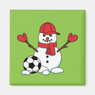 Aimant Drôle Snowman avec balle de football