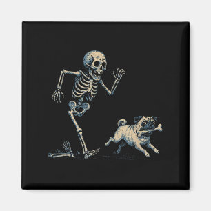 Aimant Drôle Squelette Chasse Carlin Halloween Chien Mama