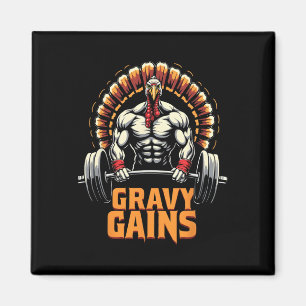Aimant Drôle Thanksgiving Turquie Gravy Gains Motivation