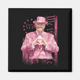 Aimant Drôle Trump 45 47 Président Coeur forme rose