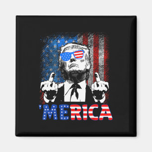 Aimant Drôle Trump 4 Juillet Merica Drapeau Américain Lun