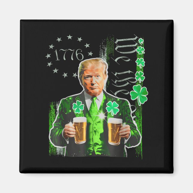 Aimant Drôle Trump Jour de la Saint Patrick Nous Le Peupl (Devant)