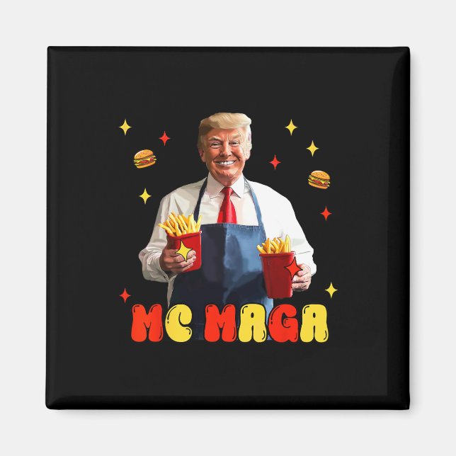 Aimant Drôle Trump Mc Mega Fries Fast Food (Devant)