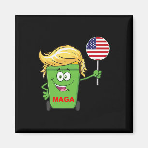 Aimant Drôle Trump Mega Cartoon Poubelle Drapeau Américai