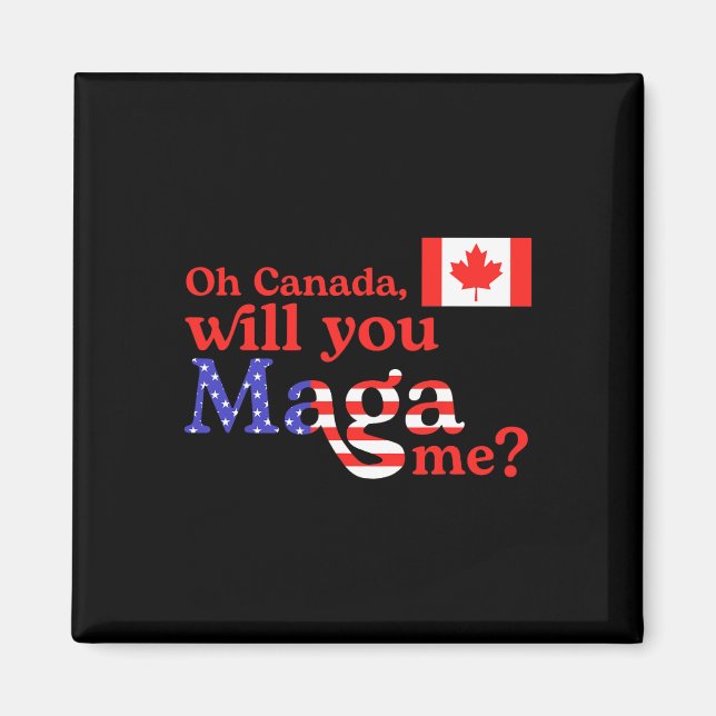 Aimant Drôle Trump oh Canada Drapeau États-Unis Et Canada (Devant)