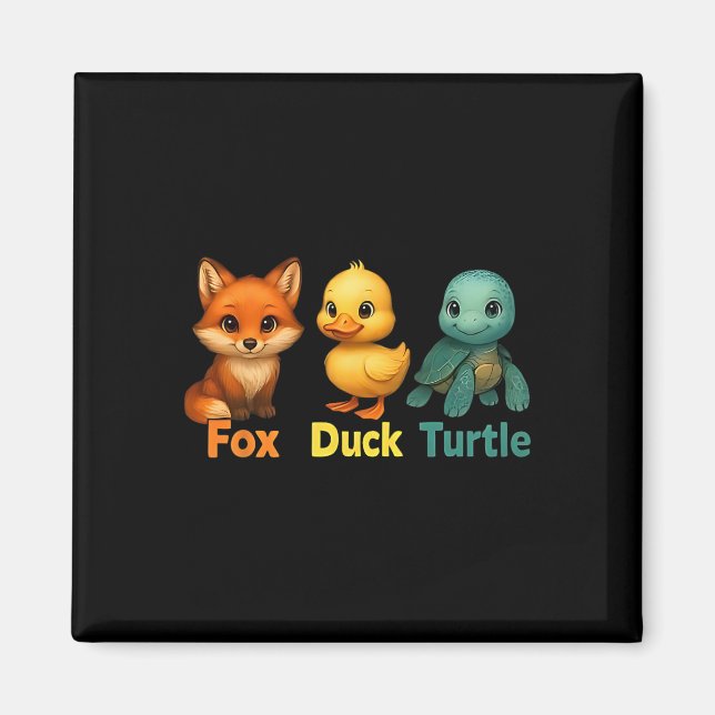 Aimant Drôle Trump subtil Fox Duck Turtle mignonne Animal (Devant)