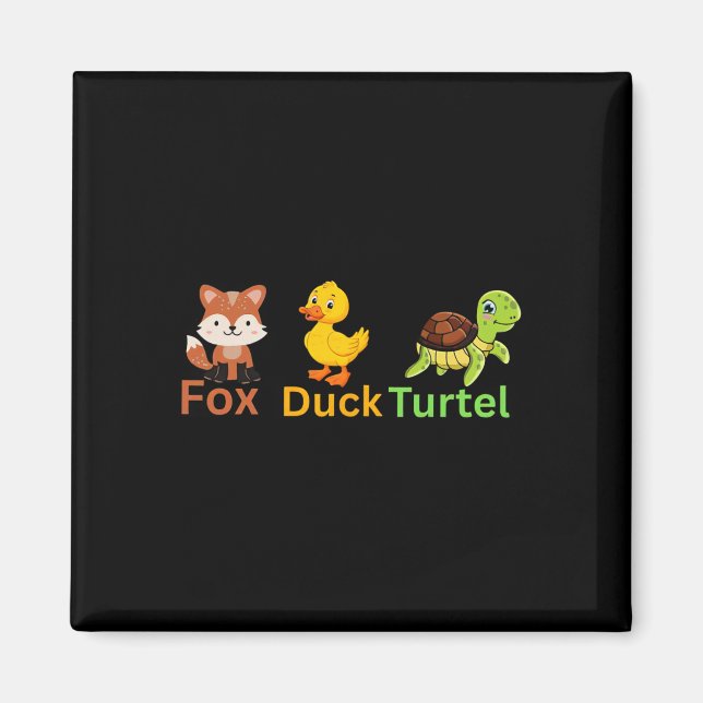 Aimant Drôle Trump subtil Fox Duck Turtle mignonne Animal (Devant)