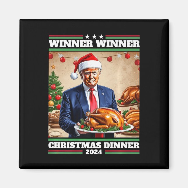Aimant Drôle Trump vainqueur du dîner de Noël (Devant)