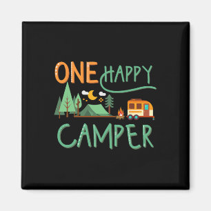 Aimant Drôle Un Joyeux Camper Vacances Été Correspondant