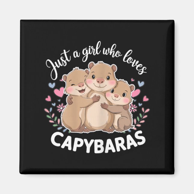 Aimant Drôle Une fille qui aime les capybaras Cool Capyba (Devant)