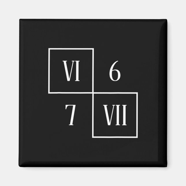 Aimant Drôle Vi Vii 6 7 Mème Chiffres Romains Math Six Se (Devant)