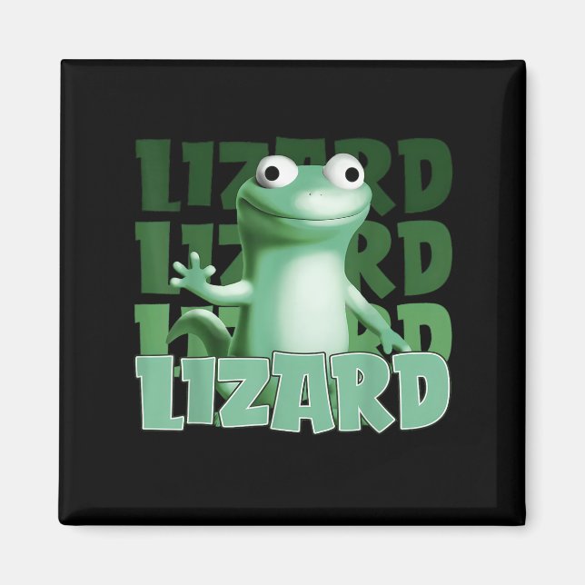 Aimant Drôle Weirdcore Animal Femmes Hommes Lizard Lizard (Devant)