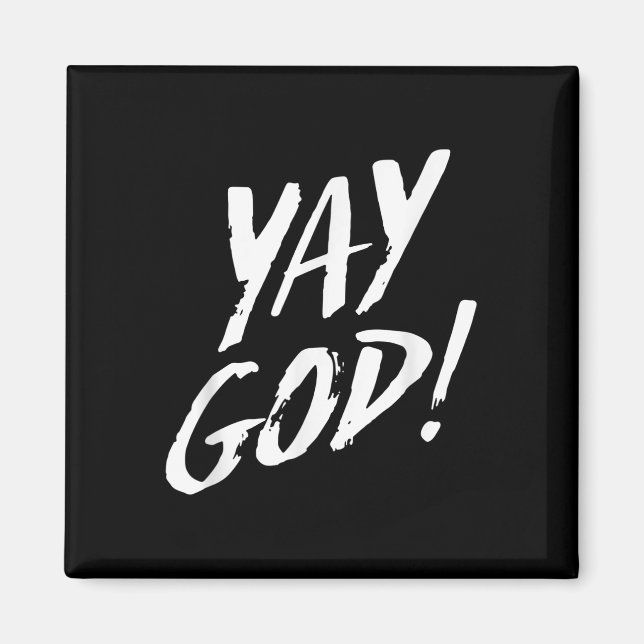Aimant Drôle Yay Dieu Graphique Jésus Christianisme Relig (Devant)