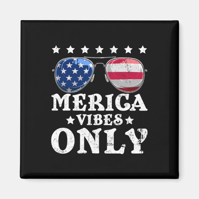Aimant Drôles de vibes Merica Drapeau américain Sungles 4 (Devant)