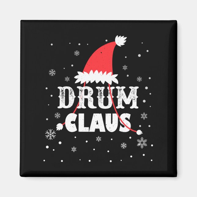 Aimant Drum Claus Santa Christmas Drummer Long Sleeve  (Devant)