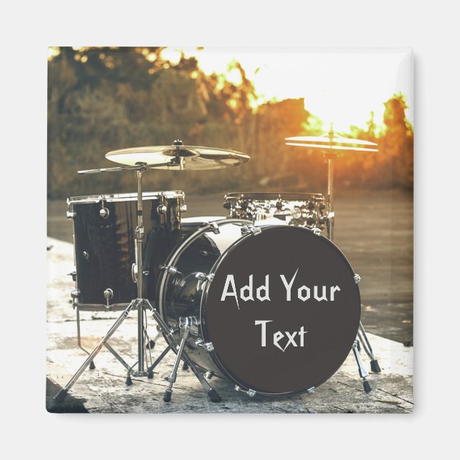 Aimant Drum Kit Drummer Rock Personnaliser la Personnalis (Devant)