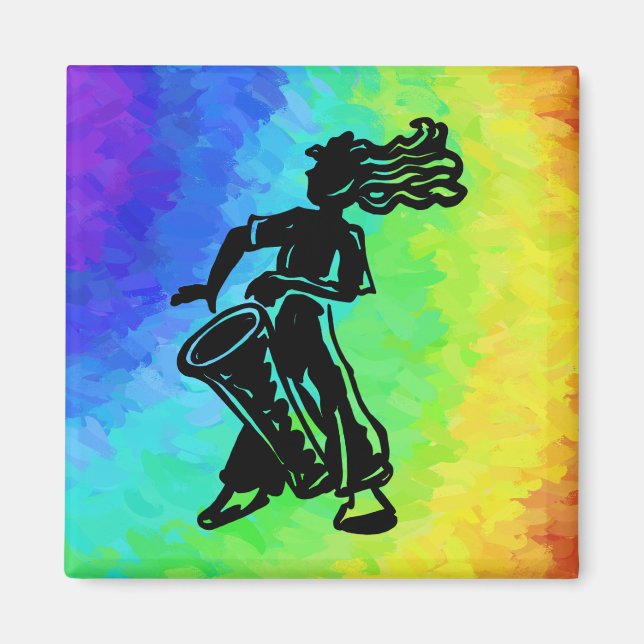 Aimant Drum New York Boogie Nights Rainbow (Devant)