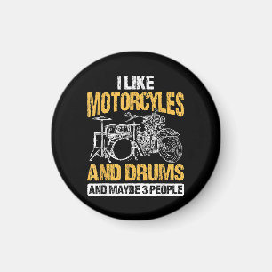 Aimant Drummer Drumming J'Aime Les Motos Et Les Drums