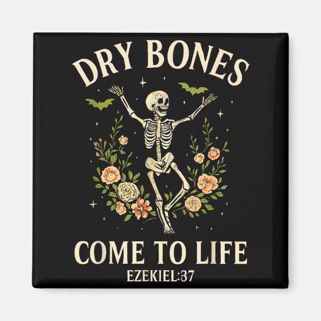Aimant Dry Bones Come To Life Dancing Floral Skeleton  (Devant)