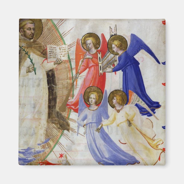 Aimant ds 558 f.67v St. Dominic avec quatre anges musicau (Devant)