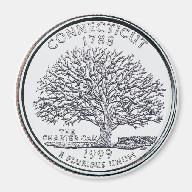 Aimant du Connecticut State Quarter 1999 (Devant)