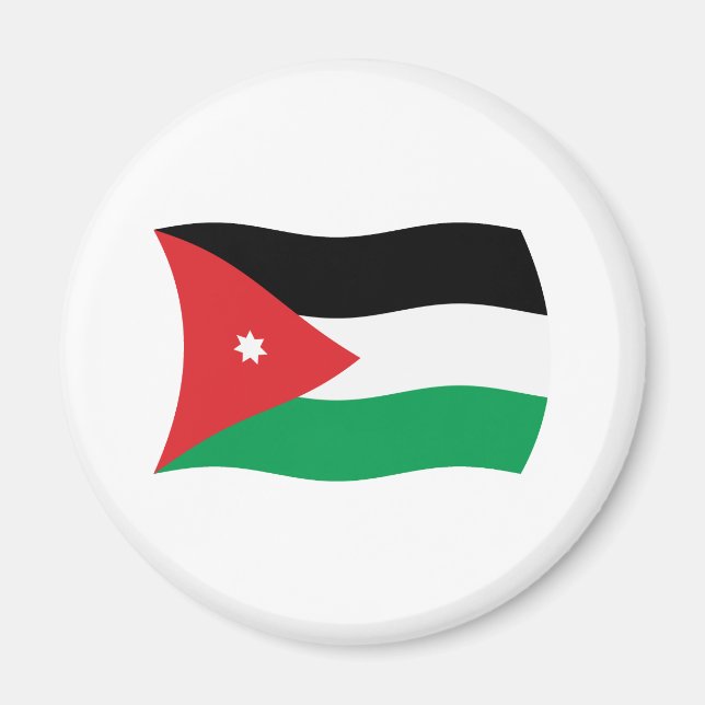 Aimant du drapeau de la Jordanie (Devant)