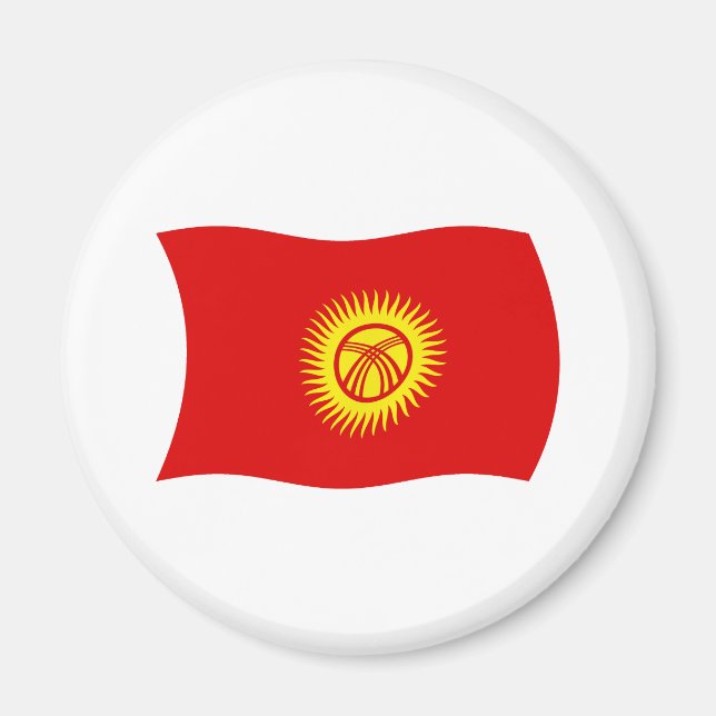 Aimant du drapeau de la République kirghize (Devant)