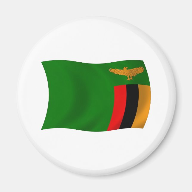 Aimant du drapeau de la Zambie (Devant)