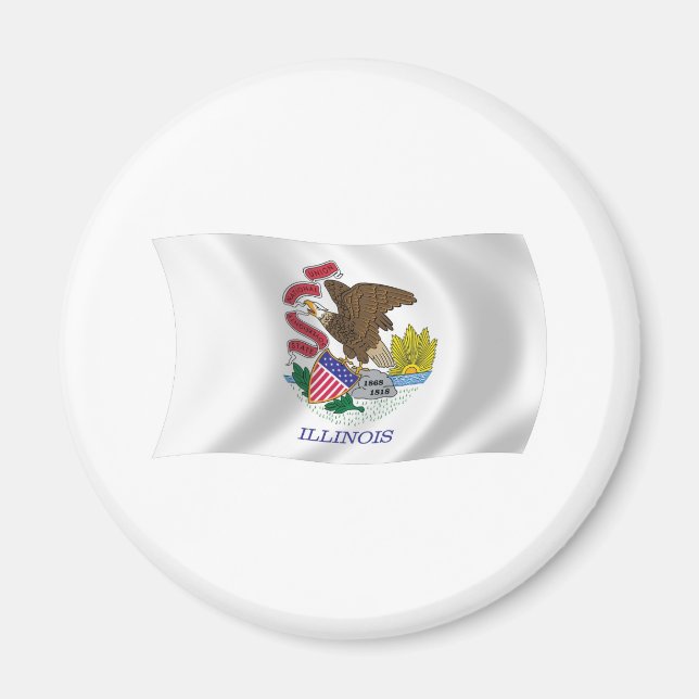 Aimant du drapeau de l'Illinois (Devant)