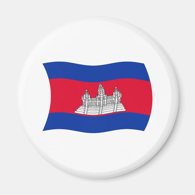 Aimant du drapeau du Cambodge (Devant)