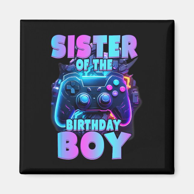 Aimant Du Jeu Vidéo Correspondant Garçon Anniversaire Ann (Devant)