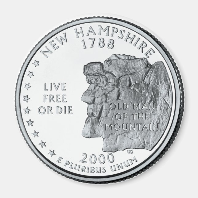 Aimant du New Hampshire State Quarter 2000 (Devant)