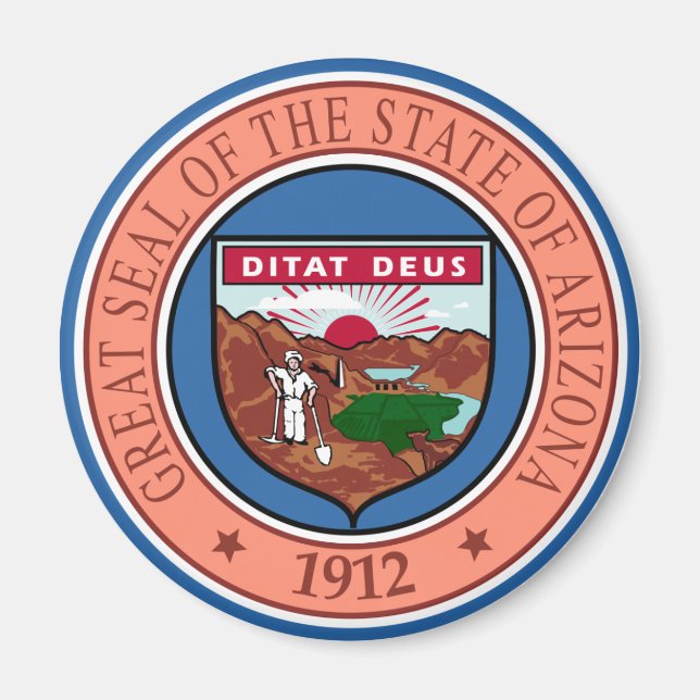 Aimant du sceau de l'État d'Arizona États-Unis (Devant)