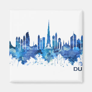 Aimant Dubaï Skyline Blue