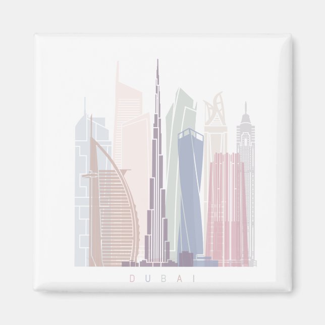 AIMANT DUBAI SKYLINE POSTER PASTEL (Devant)