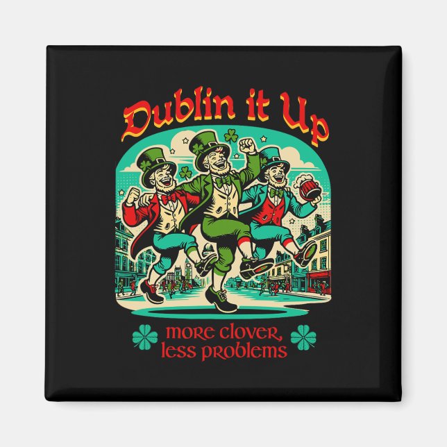 Aimant Dublin It Up - Irish Leprechauns Dancing (Devant)